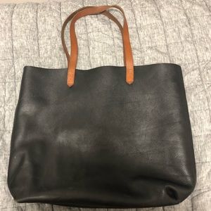 Madewell Transport Tote - Black w Cognac Handles